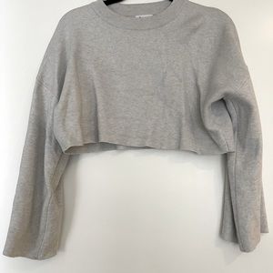 Cropped Athletic crew neck sweatshirt